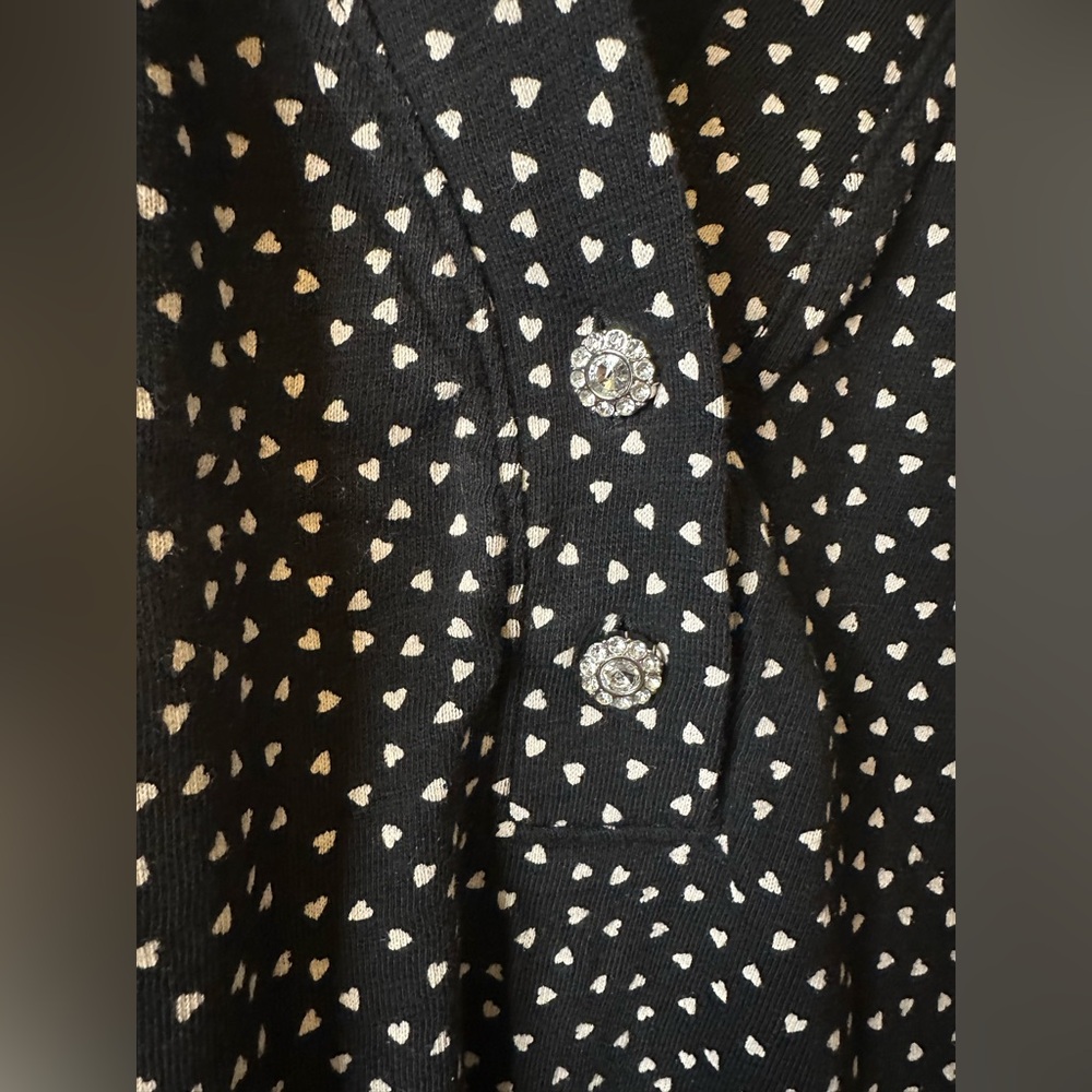 Loft | Heart With Rhinestone button sweater - Picture 3 of 6
